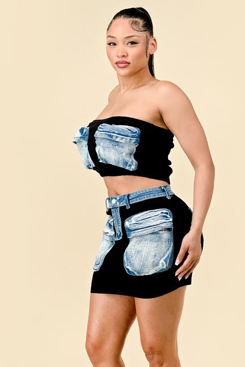IT'S GIVING SKIRT SET