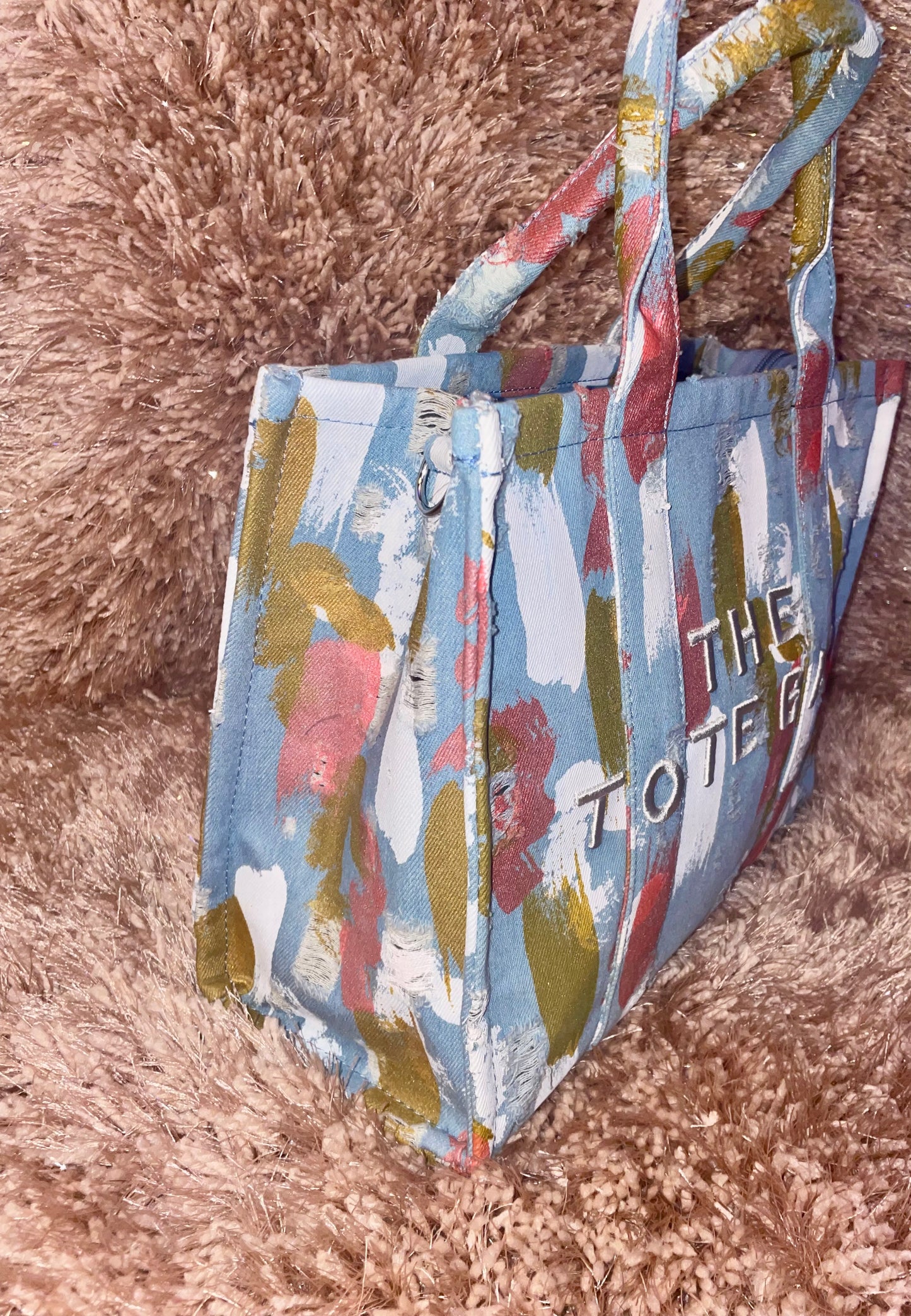 PAINTED COLORFUL TOTE BAG