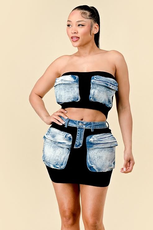 IT'S GIVING SKIRT SET