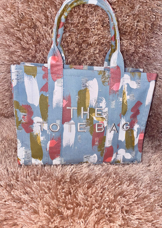 PAINTED COLORFUL TOTE BAG